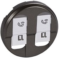 Лицевая панель Legrand Celiane для 2-м. розетки RJ45+RJ45 графит картинка